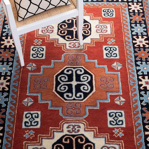 سجادة SAFAVIEH Heritage Collection - 2'3" x 8'، أحمر وأسود، صوف شرقي تقليدي مصنوع يدويًا، مثالية للمناطق ذات حركة المرور العالية في غرفة المعيشة وغرفة النوم (HG744Q) in Saudi Arabia
