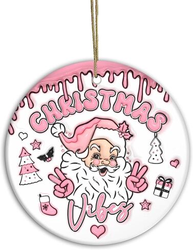 Funny Christmas Ornament 2024 | Santa's Ho's Ho's Ho's Holiday Humor Ornament, Merry and Funny Santa Pink Ornament, Funny Christmas Ornament, Holiday Party Decor (Pink Santa) in Saudi Arabia