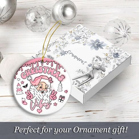 Funny Christmas Ornament 2024 | Santa's Ho's Ho's Ho's Holiday Humor Ornament, Merry and Funny Santa Pink Ornament, Funny Christmas Ornament, Holiday Party Decor (Pink Santa) in Saudi Arabia