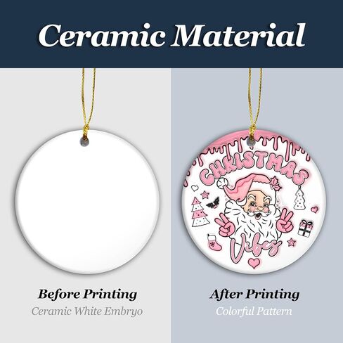 Funny Christmas Ornament 2024 | Santa's Ho's Ho's Ho's Holiday Humor Ornament, Merry and Funny Santa Pink Ornament, Funny Christmas Ornament, Holiday Party Decor (Pink Santa) in Saudi Arabia