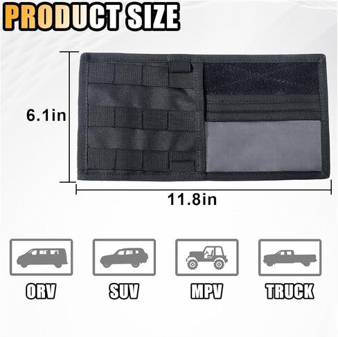 Car Molle Visor Panel Organizer, Car Sun Visor Organizer Tactical Storage Holder Pouch, Nylon Sunshade Pocket with Velcro Strap for Pen Card Sunglass, Visor Accessories for Car SUV Truck in Kuwait