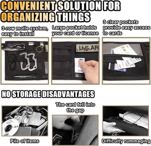 Car Molle Visor Panel Organizer, Car Sun Visor Organizer Tactical Storage Holder Pouch, Nylon Sunshade Pocket with Velcro Strap for Pen Card Sunglass, Visor Accessories for Car SUV Truck in Kuwait