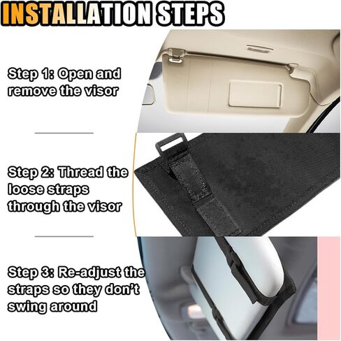 Car Molle Visor Panel Organizer, Car Sun Visor Organizer Tactical Storage Holder Pouch, Nylon Sunshade Pocket with Velcro Strap for Pen Card Sunglass, Visor Accessories for Car SUV Truck in Kuwait
