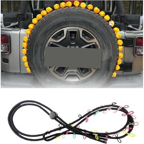 Duck Holder for Spare Tire,Hold up to 60 Rubber Ducks Holder Compatible with Jeep Wrangler YJ TJ JK JL JT,Black Paracord Duck Holder