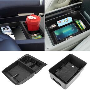 Center Console Organizer Tray Compatible with 2024 2025 Hyundai Santa Fe Interior Storage Box Insert Secondary Accessories (2PCS Center Console Tray)