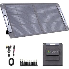 100W Solar Panel Portable for Power Station, 20V Monocrystalline Foldable Solar Panel with 23.5% High Efficiency 4 in 1 Solar Cable, Waterproof Solar Charger for Outdoor Camping Van RV Trip