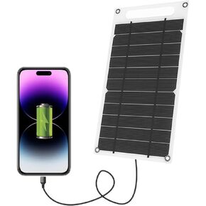 Lixada Solar Panel 7.8 W Ultra Thin Monocrystalline Silicon Solar Panel Charger USB Port for Mobile Phone