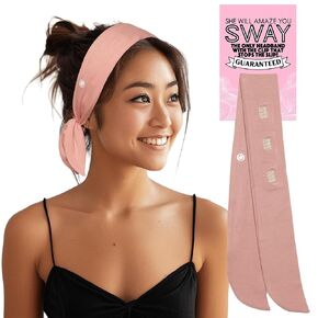 SWAY Patented 6- Clip Non Slip Stretchy Headbands for Women - 32" x 2.5" - Many Cute Ways to Style - Soft Moisture-Wicking Cloth Athletic Sweat Headbands for Gym, Yoga, Workouts, Running and Nurses