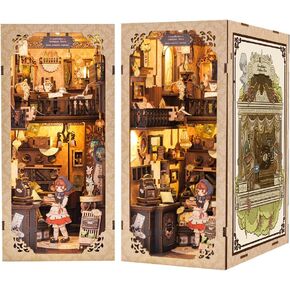 CUTEBEE Book Nook Kit - DIY Miniature House Dollhouse Kit for Adults and Teens, 3D Wooden Puzzle Booknook Build Bookshelf Decor, Gifts for Family and Friends (The Grace of The Forest)
