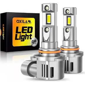 OXILAM HB-3/9005 Bulbs 2025 1:1 Size Design, 20000LM Brighter 9005 Fog Light Bulbs, 6500K White Light Bulb Non-polarity, Plug and Play, IP68, Pack of 2