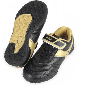 Linkidea Kids TF Soccer Shoes No Laces, Laceless Turf Soccer Cleats for Unisex-Child