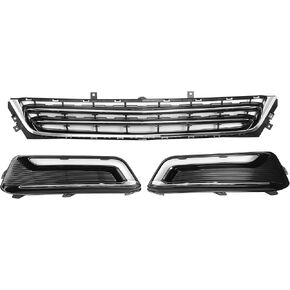 X AUTOHAUX No.23455348 Front Lower Hood Bumper Grille Grill Fog Light Grille Cover for Chevrolet Impala 2014-2020 Front Lower Bumper Kidney Grille Grill Chrome Silver Tone Black 1 Set