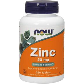 NOW Supplements, Zinc 50 mg, Tablets 250 Count (Pack of 1)