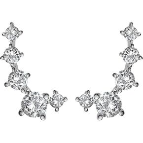 PAVOI 14K Gold Plated Cubic Zirconia Ear Crawler Earrings - Faux Diamond Arrow Ear Climber Fashion Earrings for Women