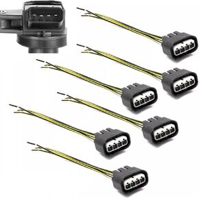 4 Wire 6 pcs 90980-11885 Ignition Coil Connector Plug Harness Wire Wiring Compatible with Chevrolet Prizm 2000-2002 Compatible with Lexus Compatible with Toyota 1998-2017