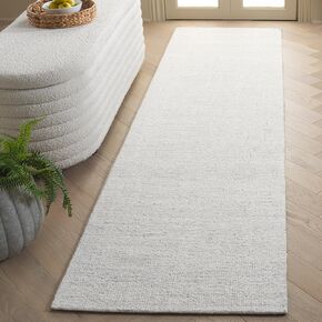 SAFAVIEH Ebony Collection Runner Rug - 2'3" x 9', Grey & Ivory, Geometric Design, Ideal for High Traffic Areas in Entryway, Kitchen & Bathroom (EBN353F-29)