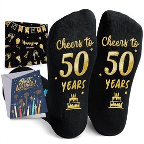 HAPPYPOP 50th Years Old Birthday Gifts for Men - Socks for 50 Year Olds, 50th Birthday Socks, Gift Ideas for 50 Year Old Man Woman