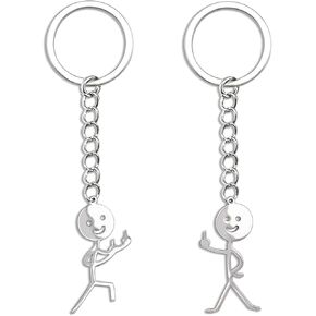 Valentines Day Gifts For Him Her Funny Couple Gifts Gag Gifts For Women Men Adult 2PCS Couple Middle Finger Keychain For Boyfriend Girlfriend Friends Funny Doodle Keychain Bff Friendship Gift