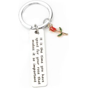 Book Keychain,Book Lovers Keychain,Creative Stainless Steel Rose Keychain,Simple and Modern Couple Keychain Pendant, Gift for Women,Friends,Sister,Gifts for Women,Cute Keychain,Gift Ideas for Women