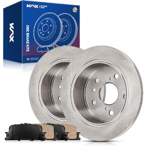 KAX Rear Brake Kit, OE Brake Rotors and Ceramic Brake Pads | Fits Camry 2002-2006 2.4L, Camry 2002-2006 3.0L, ES330 2004-2006, ES300 2002-2003, Camry 2004-2006 3.3L, Automotive Replacement Brake Kit
