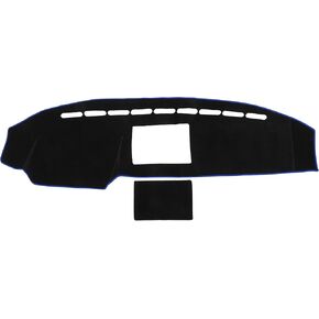Car Dashboard Cover Mat Compatible for Ford F150 2008-2014, Protective Polyester Black Red Center Console Interior Trim Dash Board Mat