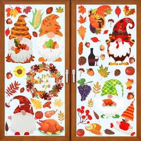 KatchOn, Thanksgiving Window Clings for Glass Windows - 90 Pieces | Thanksgiving Window Stickers, Thanksgiving Window Decorations | Fall Window Clings, Fall Window Stickers | Thanksgiving Decorations