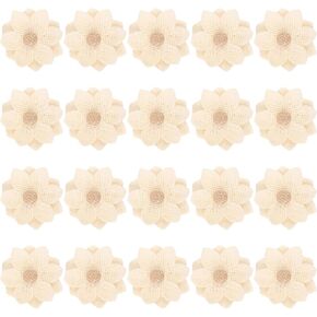 20Pcs Burlap Fabric Flowers Vintage Jute Burlap Flowers Handmade Burlap Rose for Wedding Decoration and Floral Crafts Making
