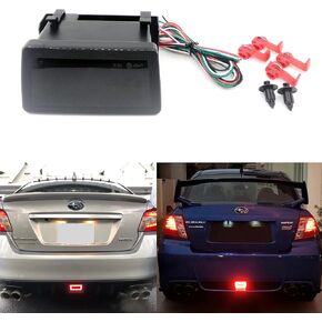 Xinctai 3-In-1 LED Rear Fog Light Kit For 2011-up Subaru Impreza WRX STi XV Crosstrek Stop Tail Brake Lamp Backup Reverse Light (Red Lens)