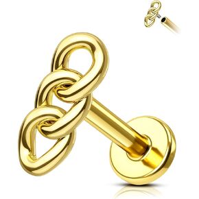 Minimalist Chain Cartilage Earrings Stud 16G Helix Tragus Earrings for Women Stainless Steel Helix Tragus Medusa Piercing Jewelry
