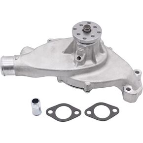 1 Set SHLPDFM Satin BBC Straight Impeller High Volume Aluminum Short Water Pump Compatible with Big Block Chevy 396 402 427 454 502 engines