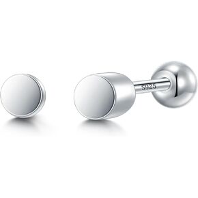 Stud Earrings for Women 925 Sterling Silver Small CZ Star Hypoallergenic Earrings Dainty Clover Shamrock Bar Barbell Screw Back Earrings