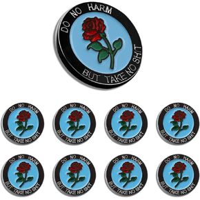 6/12/50/100Pack Do No Harm But Take No shit Enamel Lapel Pin Funny sayings style Rose Badge Brooch-Moïra Fowley-Doyle, Spellbook of the Lost and Found