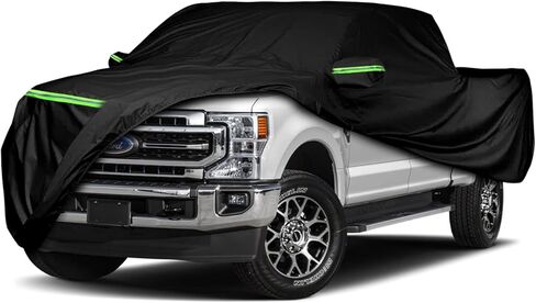 غطاء شاحنة مقاوم للماء يحل محل Ford F150 F250 /Chevy Silverado 1500 2500 SuperCab 8ft، 300D غطاء شاحنة لجميع الأحوال الجوية مع باب سحاب للحماية من برد المطر الثلجي (255 بوصة) in Kuwait