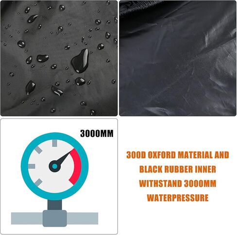 غطاء شاحنة مقاوم للماء يحل محل Ford F150 F250 /Chevy Silverado 1500 2500 SuperCab 8ft، 300D غطاء شاحنة لجميع الأحوال الجوية مع باب سحاب للحماية من برد المطر الثلجي (255 بوصة) in Kuwait