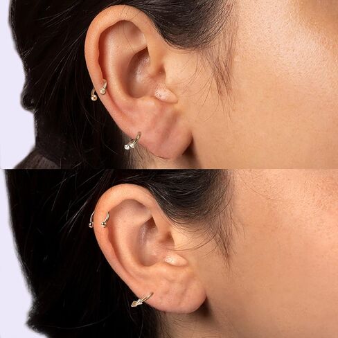 SAILIMUE 15 جهاز كمبيوتر شخصى 16G حلقات الحاجز للنساء الرجال هيبوالرجينيك الجراحية الفولاذ المقاوم للصدأ الأنف الدائري حدوة الحصان الشفاه خواتم الحاجب الحلزون Daith ثقب الحاجز مجوهرات الفضة الأسود ارتفع الذهب in Kuwait