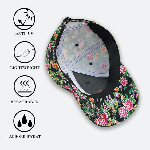 MAZEL Print Pattern Baseball Cap for Women - Classic Adjustable Men's Performance Hat for Summer Running Workouts in Kuwait