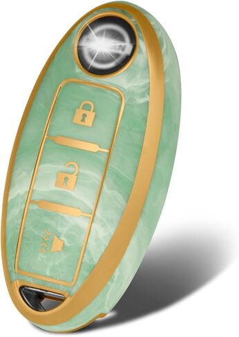 for Nissan 3 Buttons Key Fob Cover,Premium Soft TPU Key Fob Cover Case Compatible with Infiniti EX35 EX37 FX35 FX37 FX45 FX50 Q70 QX50 QX70(Jade Pattern) in Kuwait