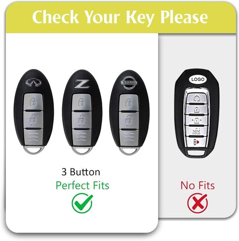 for Nissan 3 Buttons Key Fob Cover,Premium Soft TPU Key Fob Cover Case Compatible with Infiniti EX35 EX37 FX35 FX37 FX45 FX50 Q70 QX50 QX70(Jade Pattern) in Kuwait