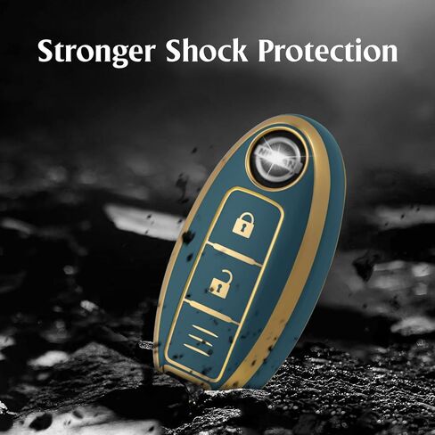 for Nissan 3 Buttons Key Fob Cover,Premium Soft TPU Key Fob Cover Case Compatible with Infiniti EX35 EX37 FX35 FX37 FX45 FX50 Q70 QX50 QX70(Jade Pattern) in Kuwait