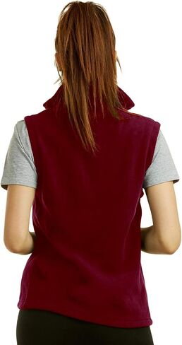 Sofra Women's Polar Fleece Full Zip Up Winter Vest (M, D.Rose) in Kuwait