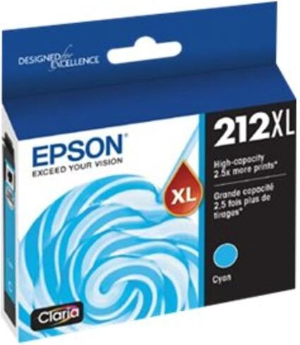 EPSON 212 Claria Ink High Capacity Cyan Cartridge (T212XL220-S) Works with WorkForce WF-2830, WF-2850, Expression XP-4100, XP-4105 in Saudi Arabia