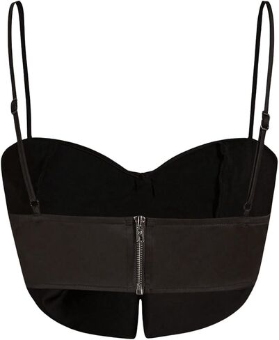 MakeMeChic Women's Bow Knot Sleeveless Camisole Spaghetti Strap Zip Back Summer Crop Cami Tops in Saudi Arabia