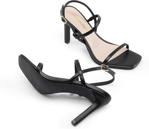 DREAM PAIRS Women’s Slingback Heels High Stilettos Open Square Toe Ankle Strap Pumps Sexy Comfort Strappy Dress Shoes Wedding Bridal Heeled Sandals in Saudi Arabia