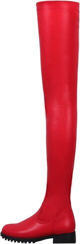 Stretchy Thigh High Boots for Women - Trendy Over Knee High Boots Waterproof Long Tube Skinny Punk Boots Knight Style Platform Rain Boots Cold Weather Must in Saudi Arabia