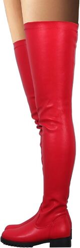 Stretchy Thigh High Boots for Women - Trendy Over Knee High Boots Waterproof Long Tube Skinny Punk Boots Knight Style Platform Rain Boots Cold Weather Must in Saudi Arabia