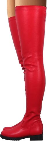 Stretchy Thigh High Boots for Women - Trendy Over Knee High Boots Waterproof Long Tube Skinny Punk Boots Knight Style Platform Rain Boots Cold Weather Must in Saudi Arabia