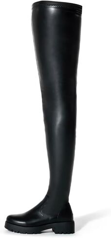Stretchy Thigh High Boots for Women - Trendy Over Knee High Boots Waterproof Long Tube Skinny Punk Boots Knight Style Platform Rain Boots Cold Weather Must in Saudi Arabia