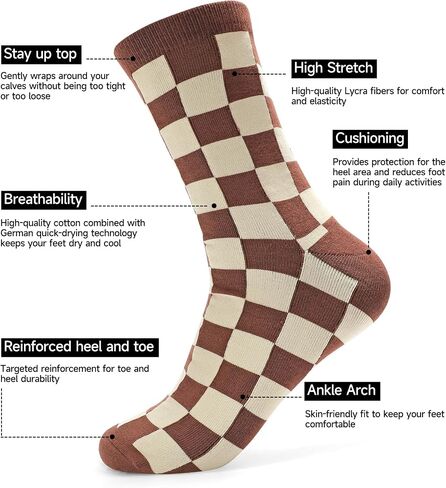 Men's Dress Socks Combed Cotton Anti Odor Quick Dry Moisture Wikcing Size 8-13 Crew Lenth in Kuwait