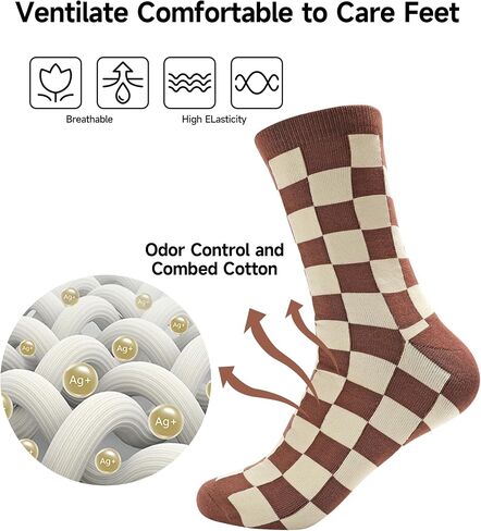 Men's Dress Socks Combed Cotton Anti Odor Quick Dry Moisture Wikcing Size 8-13 Crew Lenth in Kuwait