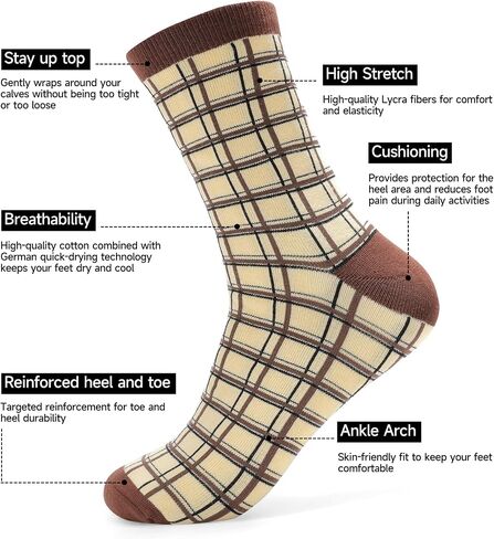 Men's Dress Socks Combed Cotton Anti Odor Quick Dry Moisture Wikcing Size 8-13 Crew Lenth in Kuwait